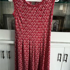 Max Studio Red and White Patterned sleeveless Midi Dress Small